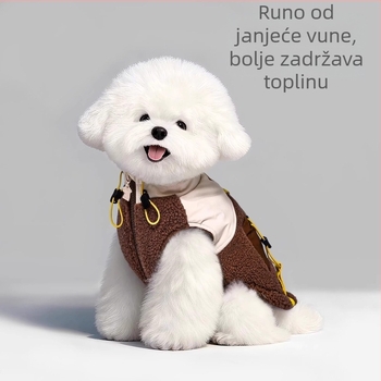 Vesta za pse s flis podstavom za jesen i zimu – poliester-pamučna tkanina, casual stil, unisex, odjeća za kućne ljubimce