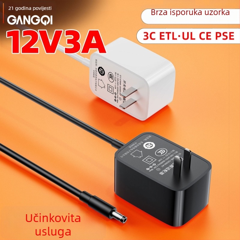 Gangqi GQ24-120200-BU adapter za napajanje 12V 3A, CCC certificiran