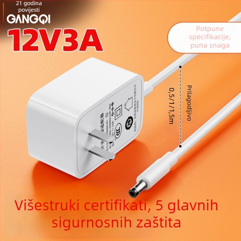 Gangqi GQ24-120200-BU adapter za napajanje 12V 3A, CCC certificiran