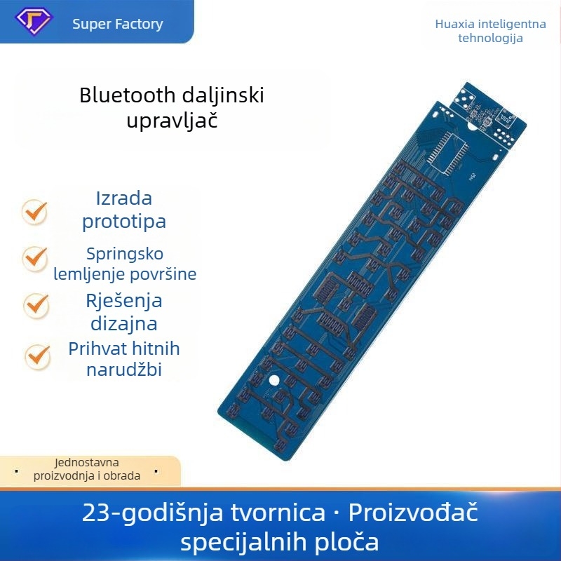 Pločica za daljinsko upravljanje s gumbima, Bluetooth i Wi‑Fi, jednostruka, dvostruka ili višeslojna PCB