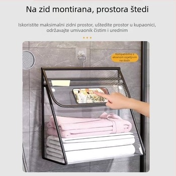 Prozirni PVC kupaonski visi organizator, vodootporan, za odlaganje donjeg rublja i odjeće, na zid