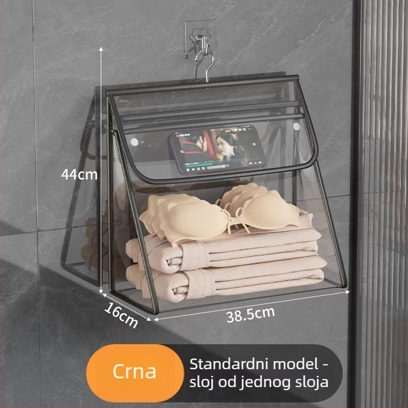 Prozirni PVC kupaonski visi organizator, vodootporan, za odlaganje donjeg rublja i odjeće, na zid