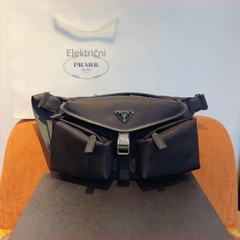 P brenda muška torba za prsa — najlon s kožnim detaljima, jednodijelni crossbody, emajl kopča, prozračna, proširiva