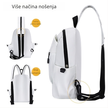 Muška prsna torbica u street stilu, najlon, vodootporna, smanjuje teret, podstava od poliestera