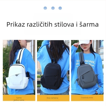 Muška prsna torbica u street stilu, najlon, vodootporna, smanjuje teret, podstava od poliestera