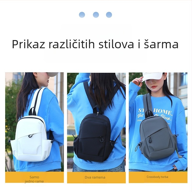 Muška prsna torbica u street stilu, najlon, vodootporna, smanjuje teret, podstava od poliestera