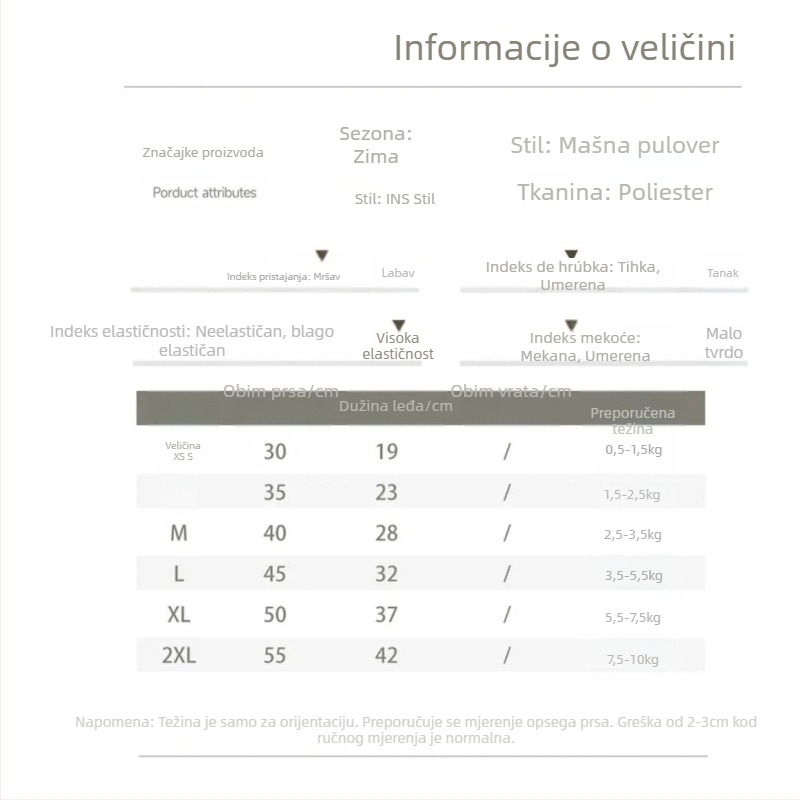 Džemper za pse s printom uljne slike, za male pasmine, jesen-zima, pogodna za šetnje uz uzicu, poliester