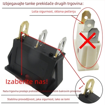 Prekidač za električni lonac s LED gumbom u obliku broda, snaga 500W/800W/2100W (IP50)