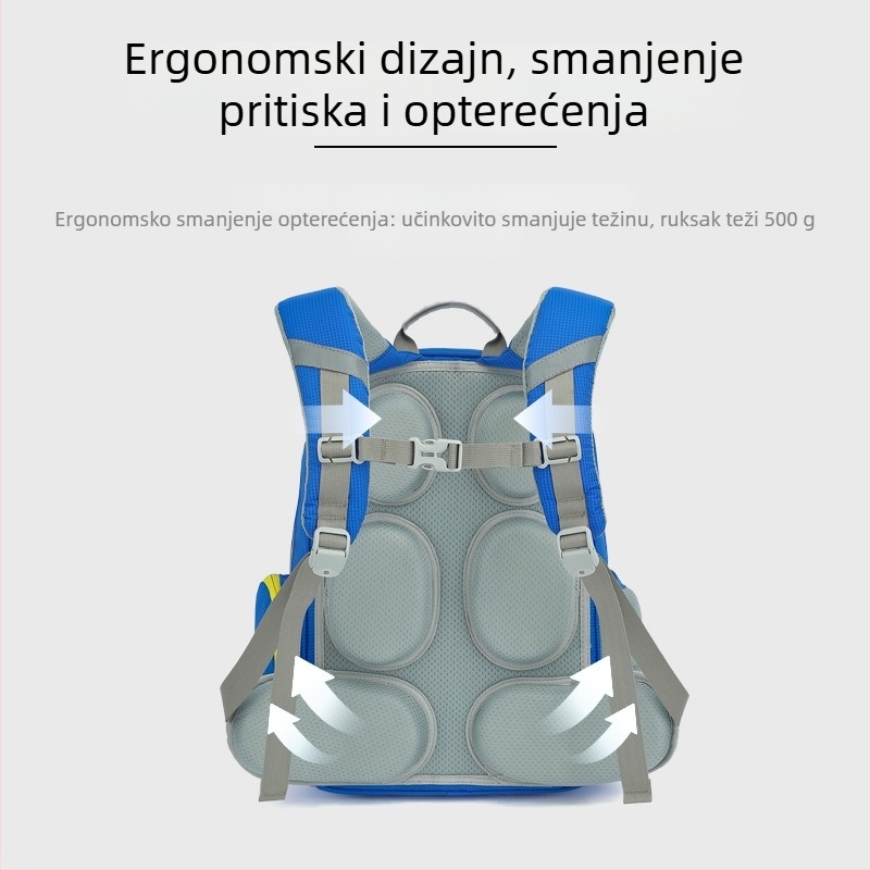 Unisex školska torba s zaštitom kralježnice (1.–6. razred; Oxford materijal; prozračan)