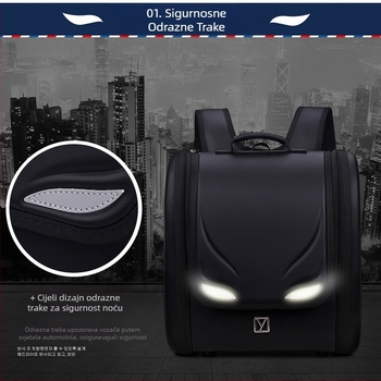 Dječji školski ruksak, ultra lagan, vodootporan, unisex, za uzrast 6–12 godina, PU materijal
