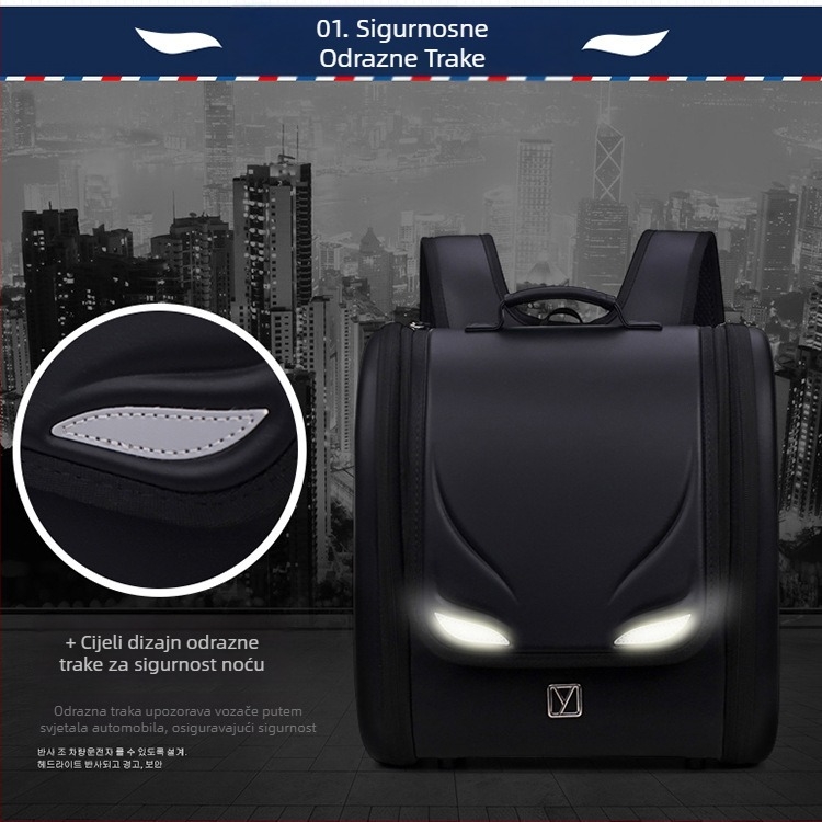 Dječji školski ruksak, ultra lagan, vodootporan, unisex, za uzrast 6–12 godina, PU materijal