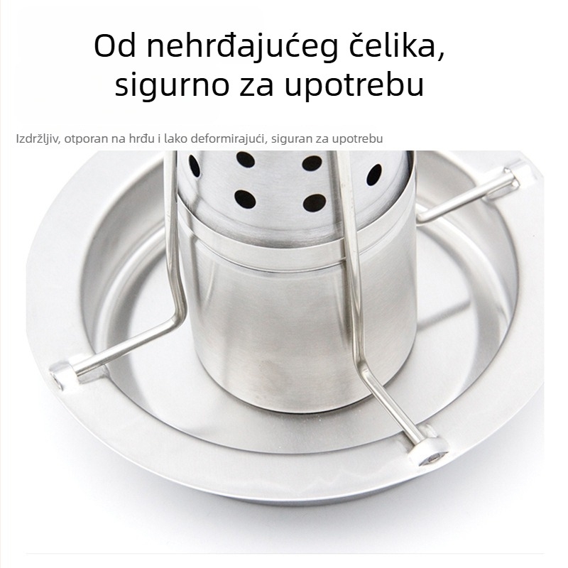 Nehrđajući čelični stalak za piletinu na roštu, oblika luka, uklonjivi i prijenosni — 430 g