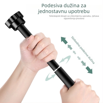 Teleskopska šipka za odjeću od 304 nehrđajućeg čelika – bez bušenja, za kupaonicu, zavjese i garderobu, sušenje na balkonu