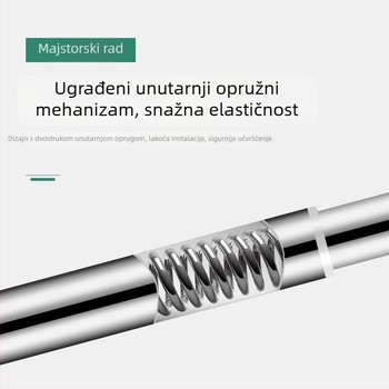 Teleskopska šipka za odjeću od 304 nehrđajućeg čelika – bez bušenja, za kupaonicu, zavjese i garderobu, sušenje na balkonu