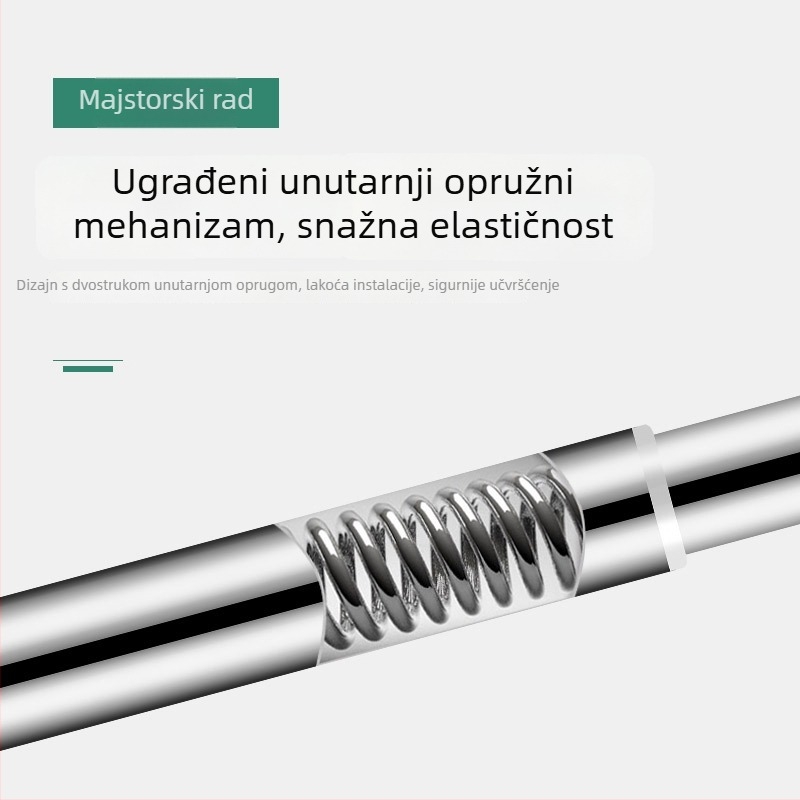 Teleskopska šipka za odjeću od 304 nehrđajućeg čelika – bez bušenja, za kupaonicu, zavjese i garderobu, sušenje na balkonu