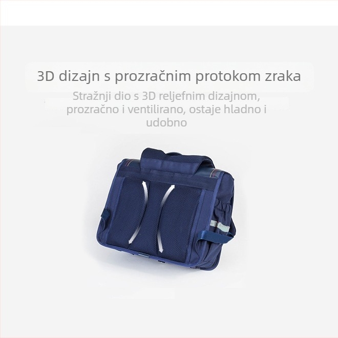 Torba za osnovnu školu s redukcijom opterećenja, vodootporan PU materijal, veliki kapacitet, naramenice s zračnim jastukom