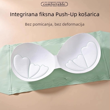 Ženski grudnjak bez naramenica – Bandeau, push-up, protuklizni, prozračan, nevidljiv stražnji dio, wrap top