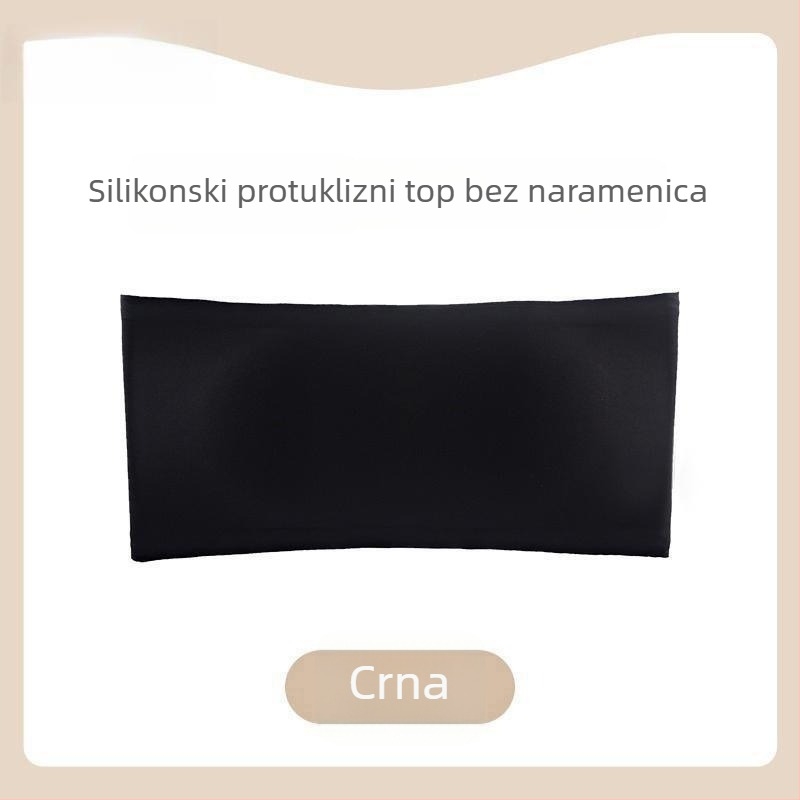 Ženski grudnjak bez naramenica – Bandeau, push-up, protuklizni, prozračan, nevidljiv stražnji dio, wrap top