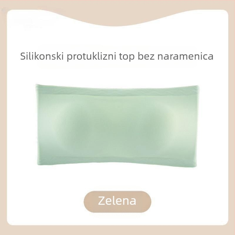 Ženski grudnjak bez naramenica – Bandeau, push-up, protuklizni, prozračan, nevidljiv stražnji dio, wrap top