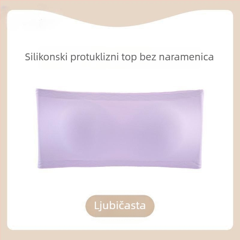 Ženski grudnjak bez naramenica – Bandeau, push-up, protuklizni, prozračan, nevidljiv stražnji dio, wrap top