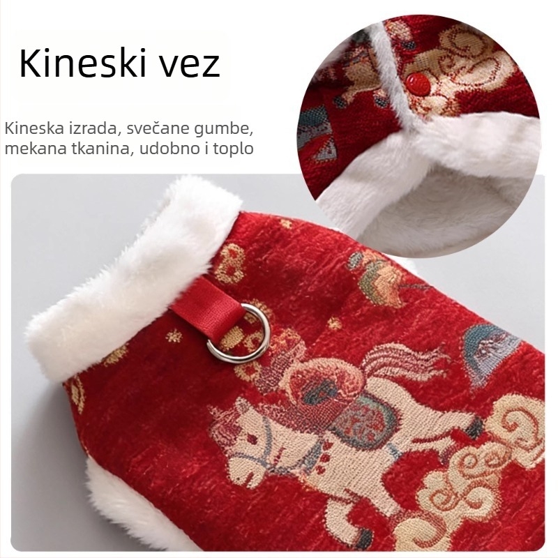 Menglefang ovčja vuna Tang kostim za pse — kineski stil, za male pse, sve sezone, 0195
