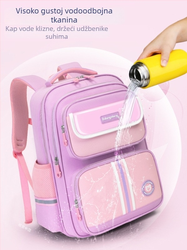 Školska torba – lagana, Oxford materijal, prozračna i vodootporna, zaštita kralježnice, ramenski pojasevi s zračnim jastučićem, anime uzorak, unisex, za učenike 3. i 4. razreda