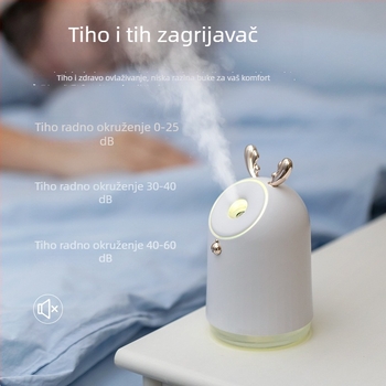 Ultrazvučni ovlaživač USB, 0,5 L spremnik, 1 izlaz magle, pogodan za prostorije do 10 m², buka ispod 36 dB