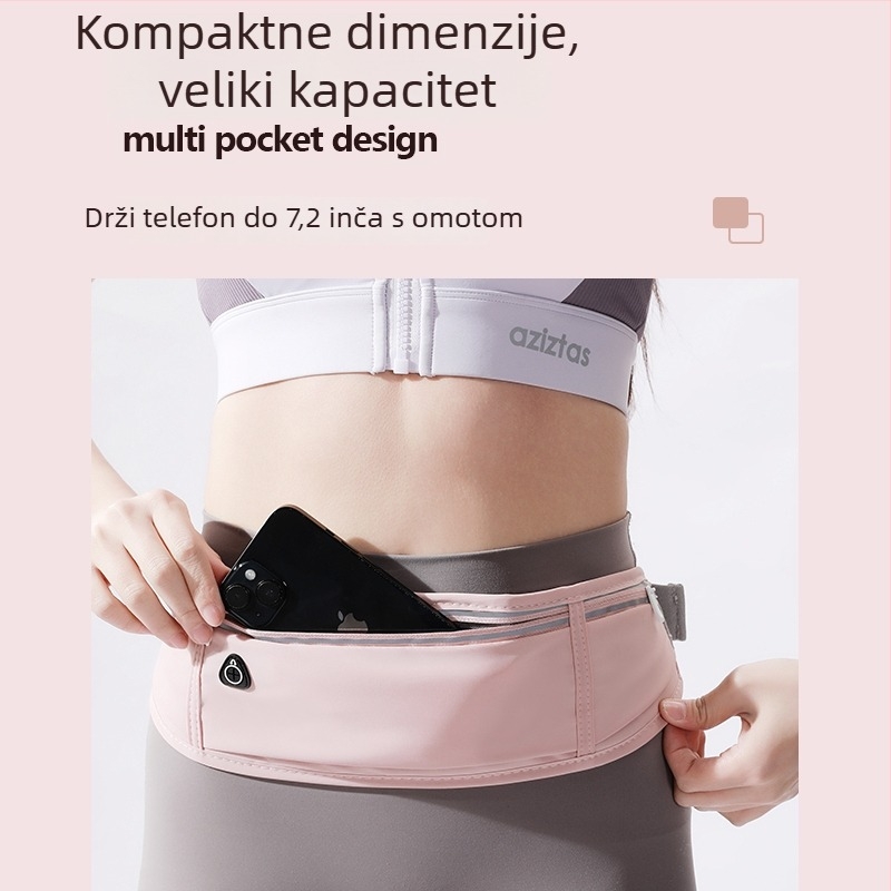Sportska torbica za pojas za telefon – ultra lagana, vodootporna, prozračna, otporna na habanje, reflektirajuća za noćnu sigurnost (Poliester; Unisex; Outdoor sportovi; Podstava od najlona)