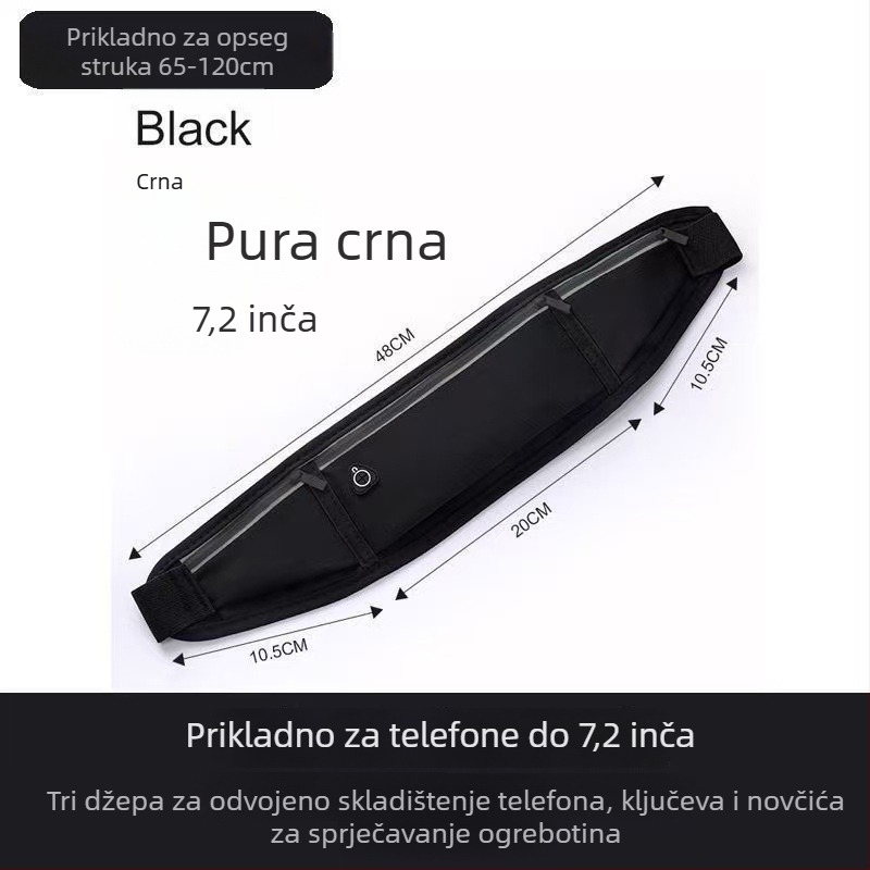 Sportska torbica za pojas za telefon – ultra lagana, vodootporna, prozračna, otporna na habanje, reflektirajuća za noćnu sigurnost (Poliester; Unisex; Outdoor sportovi; Podstava od najlona)