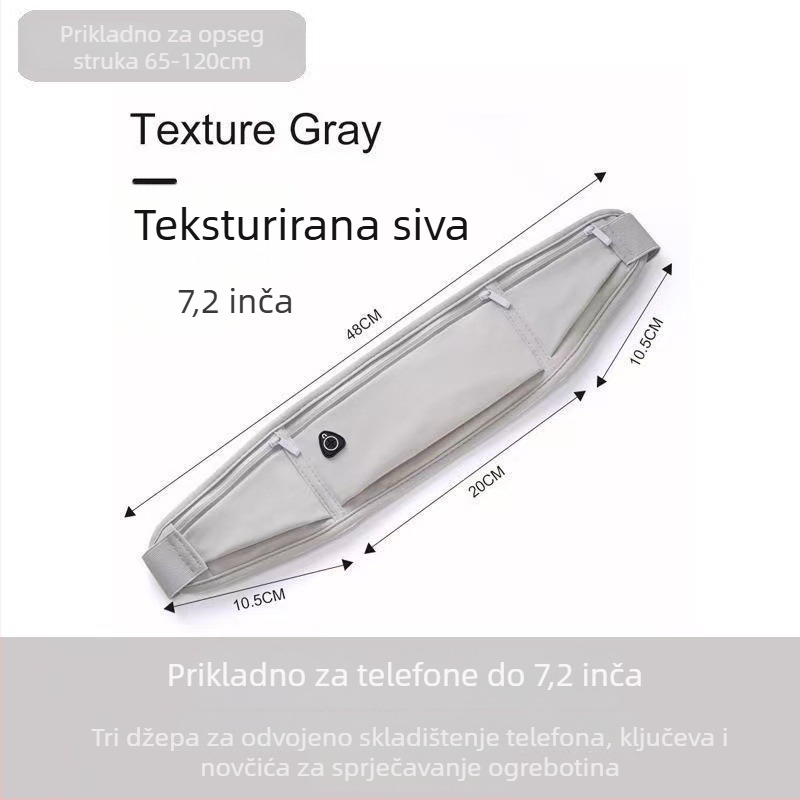 Sportska torbica za pojas za telefon – ultra lagana, vodootporna, prozračna, otporna na habanje, reflektirajuća za noćnu sigurnost (Poliester; Unisex; Outdoor sportovi; Podstava od najlona)