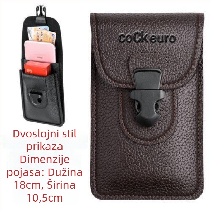 Muška torba za struk PU koža, PVC podstava, za rekreacijska putovanja