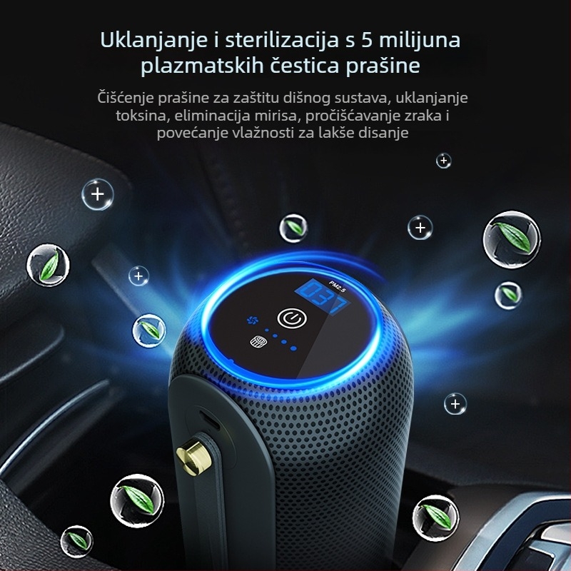 Automobilski pročišćivač zraka KT.9128 – uklanjanje mirisa i formaldehida, 5W, napajanje 5V, 5 milijuna negativnih iona, univerzalna uporaba u vozilu