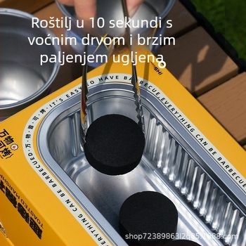 DIY roštilj za marshmallows – kvadratni aluminijski roštilj, višenamjenski, bez struje