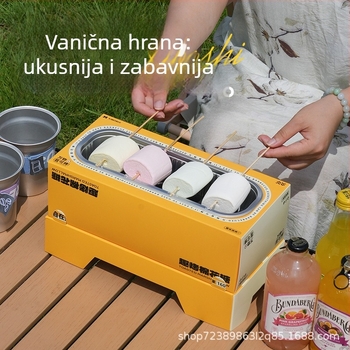 DIY roštilj za marshmallows – kvadratni aluminijski roštilj, višenamjenski, bez struje