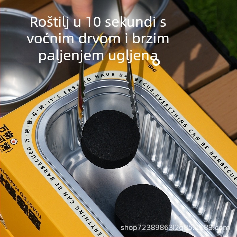 DIY roštilj za marshmallows – kvadratni aluminijski roštilj, višenamjenski, bez struje