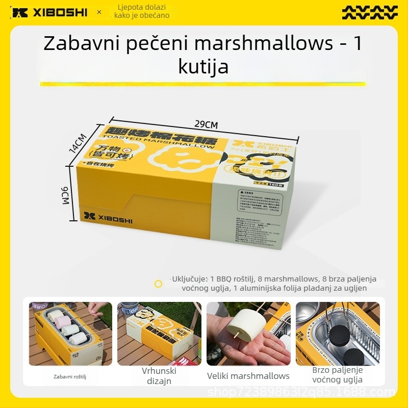 DIY roštilj za marshmallows – kvadratni aluminijski roštilj, višenamjenski, bez struje