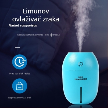USB prijenosni mini ovlaživač s aromaterapijom za auto, dom i ured; 1 izlaz magle; spremnik <0,5 L; pokrivenost 21–30 m²; napajanje USB/na ploči; tih rad