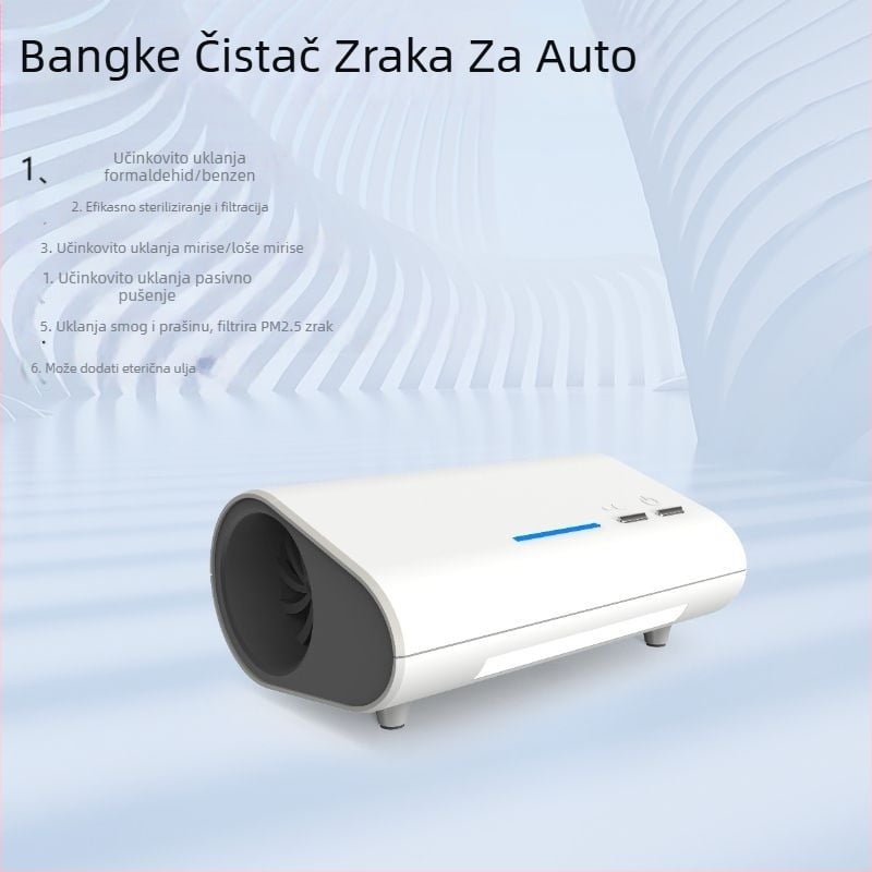 Automobilski pročišćivač zraka - model D2140-10-ELI-PV(6mm); napajanje 5V; dimenzije 170×125×68,5 mm; težina 257 g; podrška više tipova napajanja.