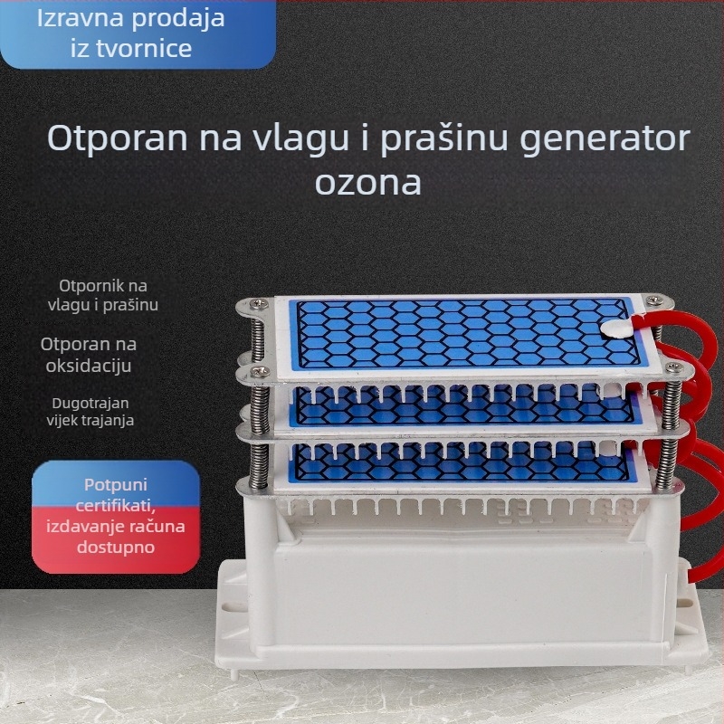 Ozonski generator za uklanjanje mirisa, formaldehida i dezinfekciju – tih rad (<36 dB), protok zraka 50 m3/h, napajanje AC, pogodan za prostorije 61 m2 i više