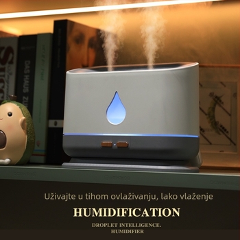 USB ovlaživač zraka s dvostrukim mlaznicama, veliki kapacitet 1.0–2.5 L, aromaterapija, za prostor 21–30 m²