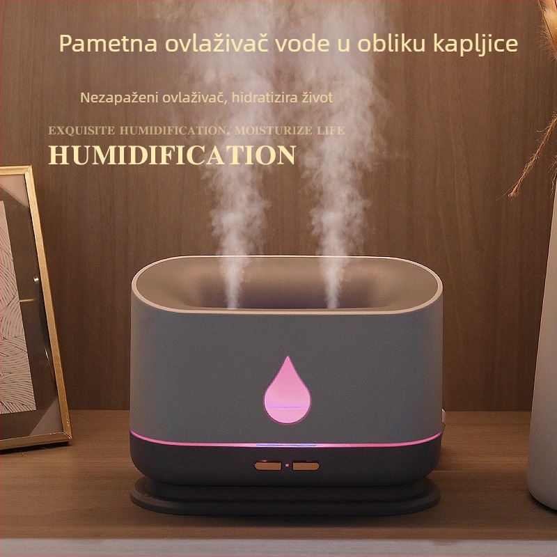 USB ovlaživač zraka s dvostrukim mlaznicama, veliki kapacitet 1.0–2.5 L, aromaterapija, za prostor 21–30 m²