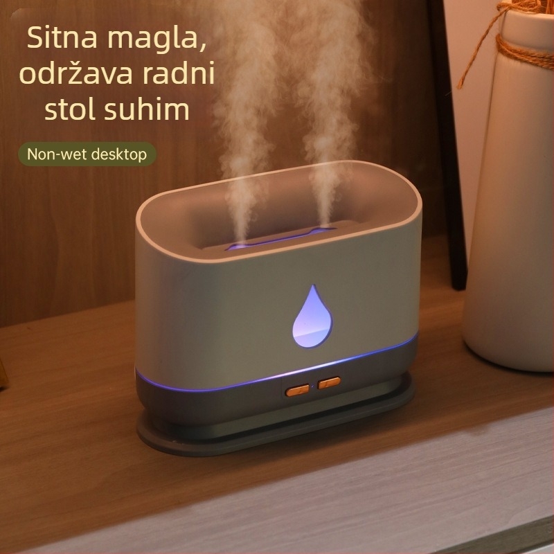 USB ovlaživač zraka s dvostrukim mlaznicama, veliki kapacitet 1.0–2.5 L, aromaterapija, za prostor 21–30 m²