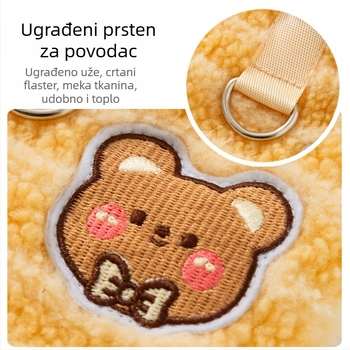 Topli kaput za pse i mačke za jesen-zimu, fleece od jagnjeće vune, prugast