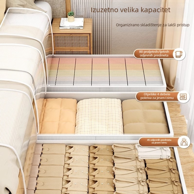 Torba za pohranu ispod kreveta ydz5.4-1, PVC, 40–50 L, dizajn tipa ladice, otporna na prašinu, organizator za spavaću sobu