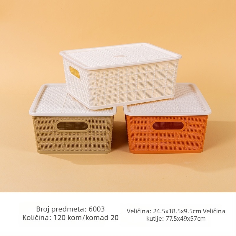Plastični koš za skladištenje s poklopcem – stolni organizator za igračke, grickalice i sitnice, materijal PP, kapacitet 10–20 L