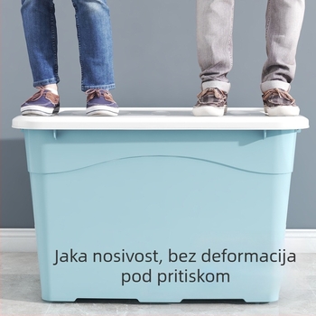 Kutija za pohranu odjeće i igračaka s poklopcem, velik kapacitet, prozirna plastična kutija.