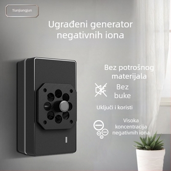 Utični pročišćivač zraka s negativnim jonima, priključen na utičnicu, protok zraka 50 m³/h, tih rad, pogodno za prostore do 10 m²
