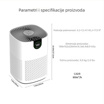 Nova prijenosna aromatska stolna čistilica zraka za dom — uklanjanje formaldehida, mirisa i dlake kućnih ljubimaca, negativni ioni, USB napajanje, pogodna za 21–30 m²