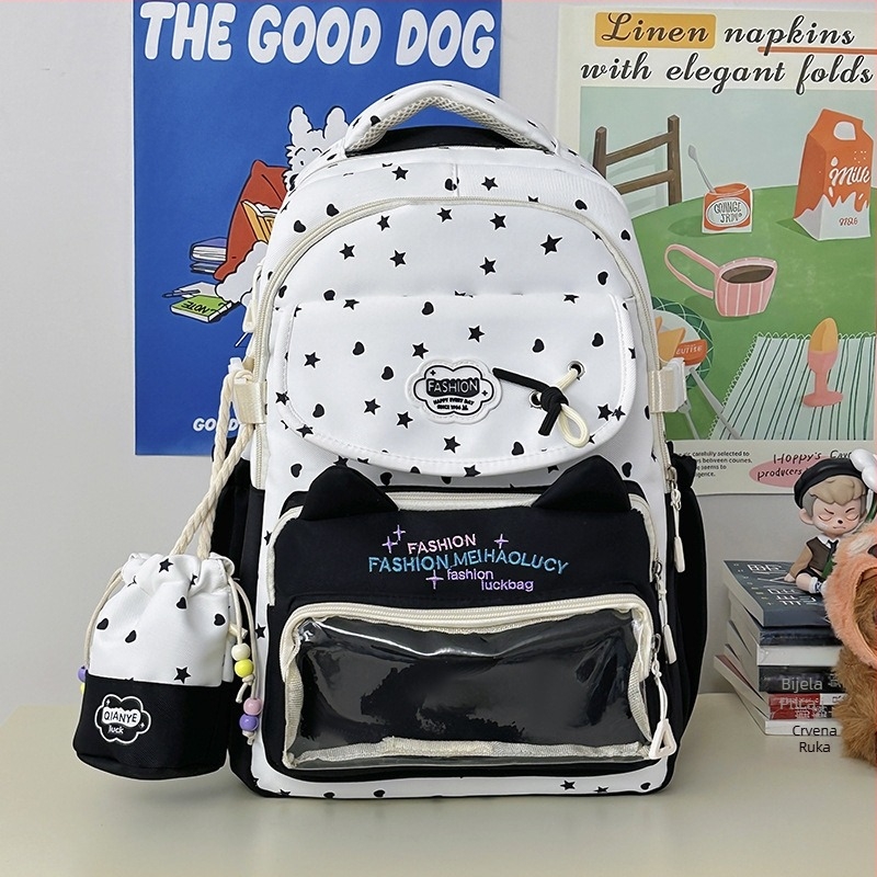 Školska torba za djevojčice, najlon, prozračna, otporna na habanje, proširiva, zakrivljene naramenice