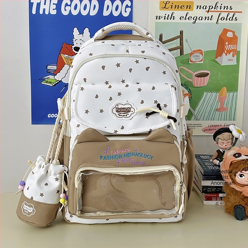 Školska torba za djevojčice, najlon, prozračna, otporna na habanje, proširiva, zakrivljene naramenice